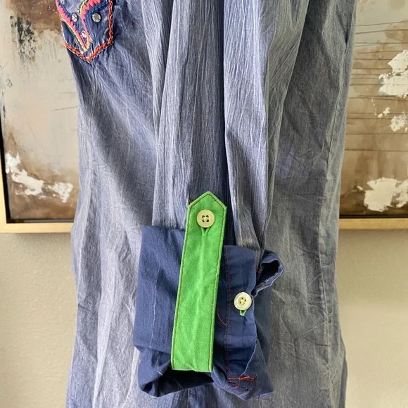 Roar ~ destined to Roar western cowgirl equestrian button down size L EC ~ - Picture 12 of 14